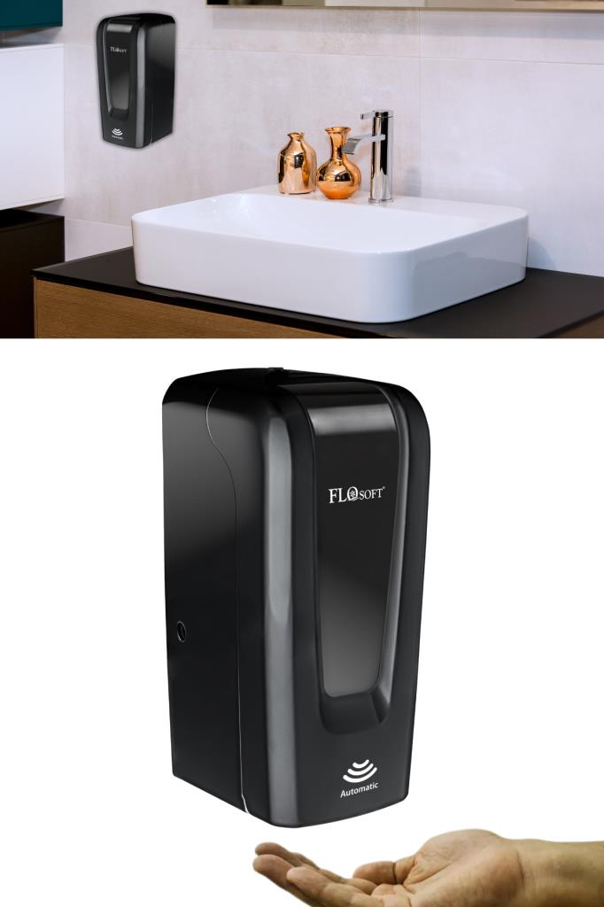 Sensörlü Köpük Sabun Verici 1000ml, Fotoselli Otomatik Köpük Sabun Dispanseri Sabunluk F046S Siyah