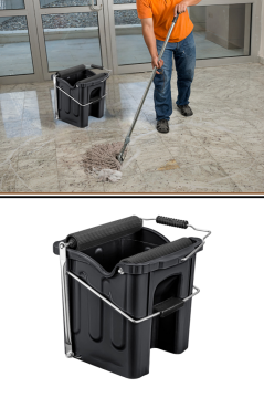 F060 Buldozer Pedallı Temizlik Kovası Siyah, 14 Litre Pratik Kolay Sistemli Mop Sıkma Kovası