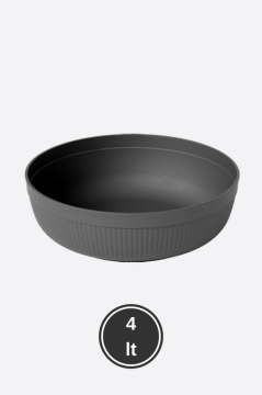 Büyük Boy Salata Seti 4 Litre, Çok Amaçlı Hazırlık Servis Kasesi + Karıştırma Çatal Kaşığı Füme