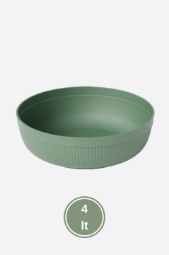 Büyük Boy Salata Seti 4 Litre, Çok Amaçlı Hazırlık Servis Kasesi + Karıştırma Çatal Kaşığı Yeşil