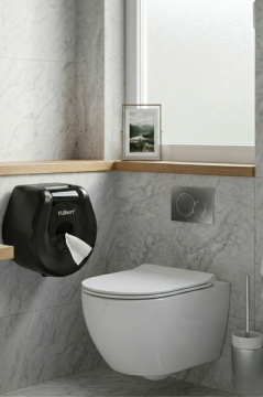 F069S Cimri WC Kağıt Dispenseri Siyah, Hijyenik ve Ekonomik Duvara Monte Tuvalet Kağıdı Verici