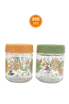 2’li Bebek Cam Mama Kabı Seti, Sızdırmaz Conta Kapaklı Cam Mama Yoğurt Gıda Kavanozu 2x200ml