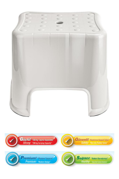 Flora Herkül Banyo Taburesi, Kaydırmaz Kauçuk Tabanlı 200 Kg Taşıma Kapasiteli Lüks Tabure Beyaz