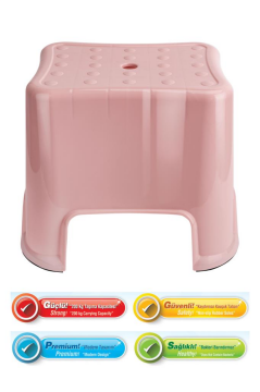 Flora Herkül Banyo Taburesi, Kaydırmaz Kauçuk Tabanlı 200 Kg Taşıma Kapasiteli Lüks Tabure Pembe