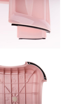 Flora 3 Adet Herkül Banyo Taburesi, Kaydırmaz Kauçuk Tabanlı 200 Kg Taşıma Kapasiteli Lüks Tabure Pembe