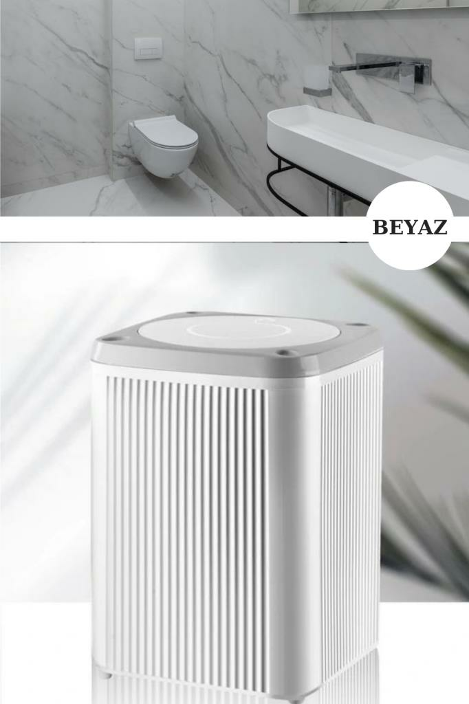 Flora Sallanır Kapak Lüks Kare Çöp Kovası, Mutfak Banyo Tezgah Üstü Çöp Kovası 7 litre