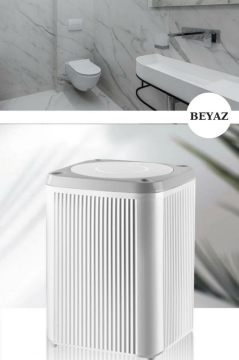 Flora Sallanır Kapak Lüks Kare Çöp Kovası, Mutfak Banyo Tezgah Üstü Çöp Kovası 7 litre