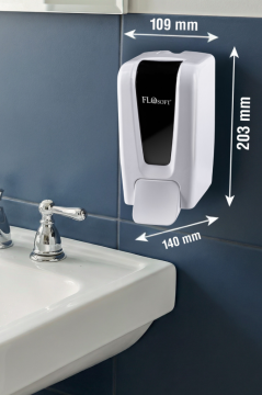 Flosoft F248 Manuel Gagalı Sıvı Sabun Dispenseri, 900 ml Banyo Mutfak Duvara Monte Sabunluk Beyaz