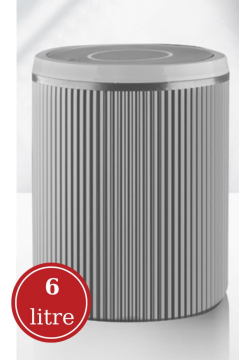 Flora 5 Parça Banyo Seti (Çöp Kovası 6 lt, WC Fırça, Sıvı Sabunluk, Katı Sabunluk, Diş Fırçalık) Gri