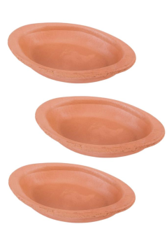 Elizi Çömlekleri 3’lü Mini Oval Kase, Çok Amaçlı Toprak Sunum Servis Kase Çömlek 3 Adet