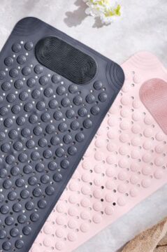 Vantuzlu Dikdörtgen Banyo Duş Kaydırmaz Paspas, Küvet İçi Banyo Zemini Ayak Masaj Halısı (70x36cm)