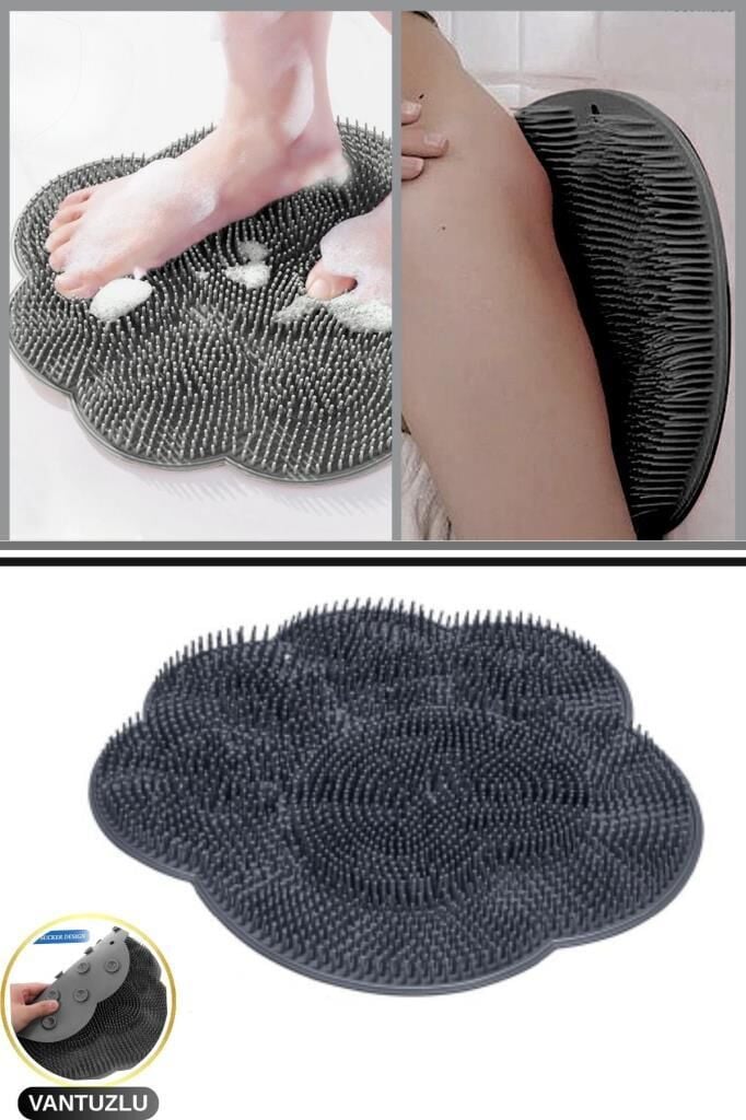 Teddy Sırt ve Ayak Masaj Duş Matı, Banyo Küvet Vantuz Kaymaz Tabanlı Ovma Yıkama Temizleme Matı