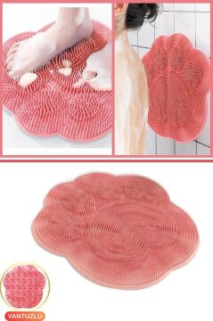 Teddy Sırt ve Ayak Masaj Duş Matı, Banyo Küvet Vantuz Kaymaz Tabanlı Ovma Yıkama Temizleme Matı